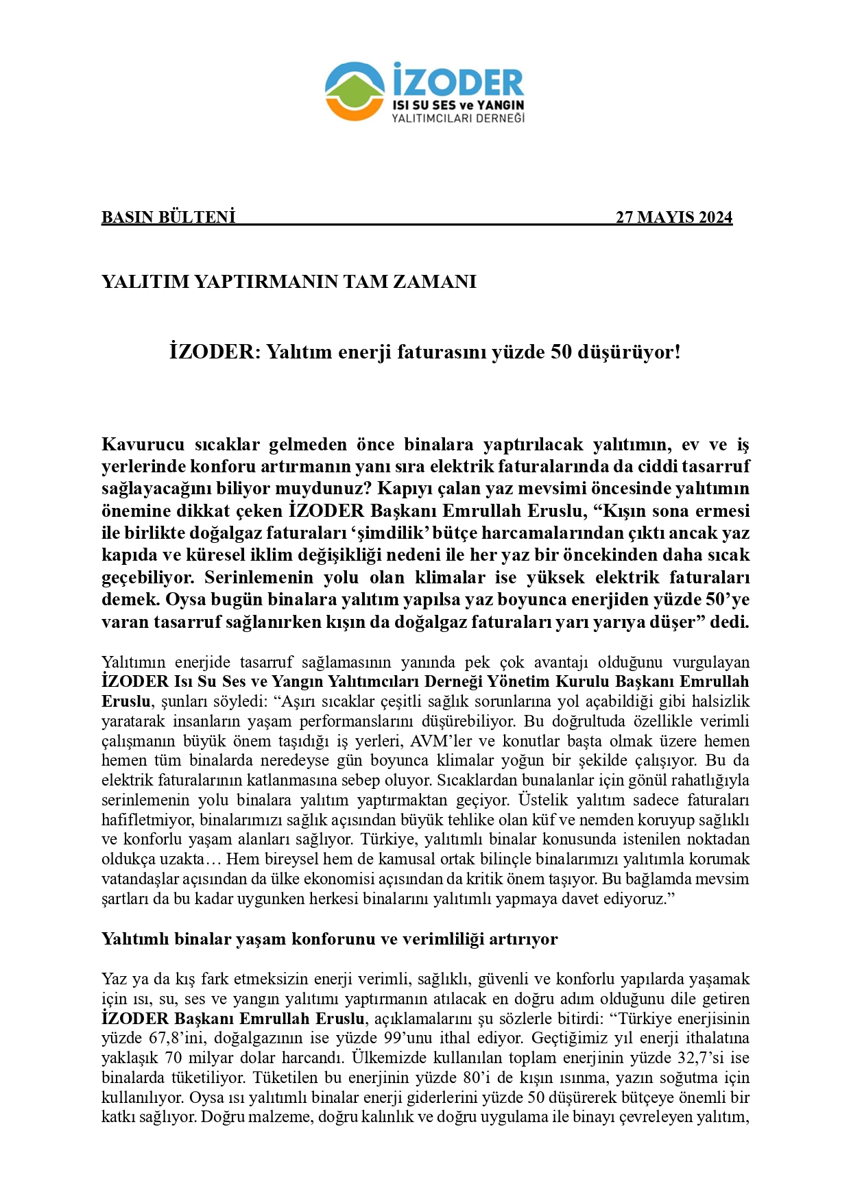 Yalıtım Yaptırmanın Tam Zamanı